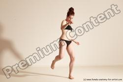 Underwear Martial art Woman White Moving poses Slim medium brown Dynamic poses Academic